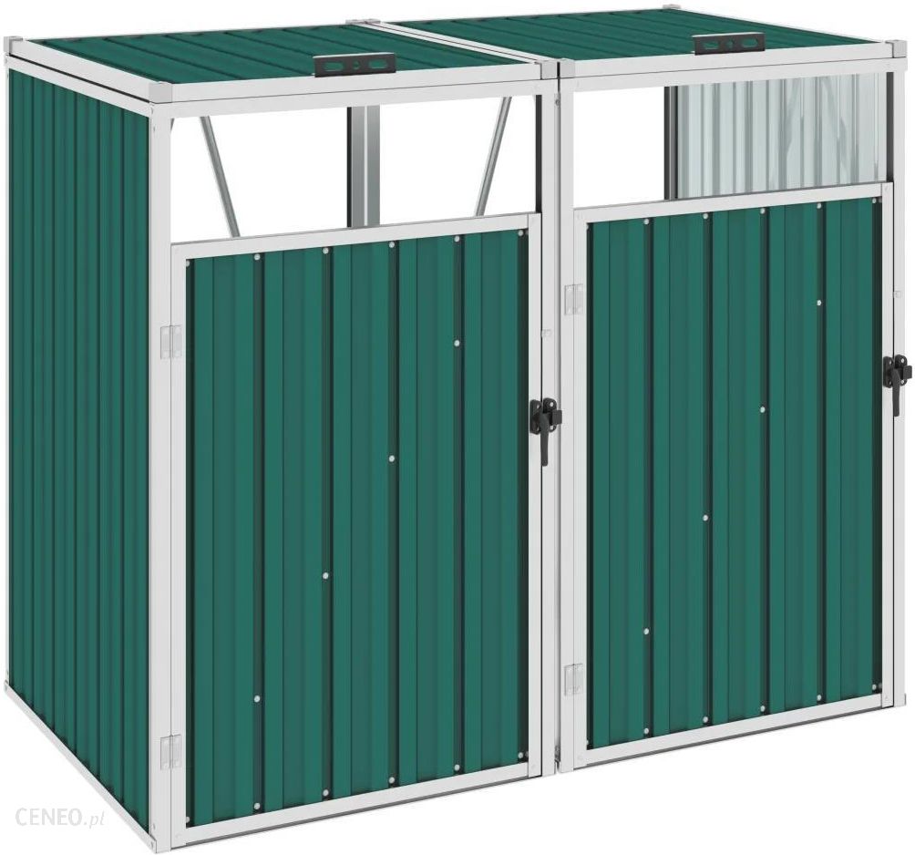 i-vidaxl-oslona-na-2-kosze-na-smieci-zielona-143x81x121-cm-stalowa-46277